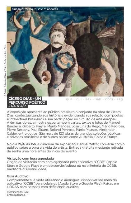 Página de programação do livreto do CCBB SP