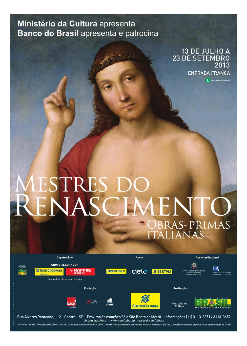 Capa da revista da exposição Mestres do Renascimento
